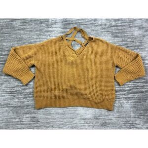 Moral Fiber Sweater Womens 2X‎ Mustard Yellow Brown Longsleeve Casual